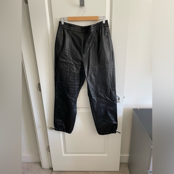 Zara faux leather joggers size large - Picture 1 of 3